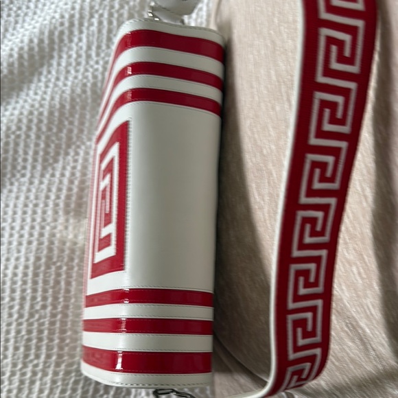 Versace Red and White Geometric Crossbody Bag - Picture 5 of 16